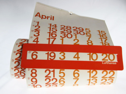 Hans “Nick” Roericht, design study Calendars for german airline Lufthansa, 1969. I have 