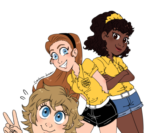 soniana-draws:Drew some gals from @c2ndy2c1d / @junkmix ‘s ‘Camp counselor Jason’ AU. Their designs 