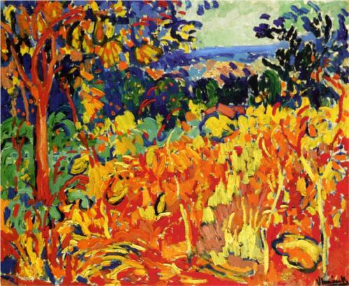 Maurice de Vlaminck, The Orchard, 1905, oil on canvas, Fauvism
Through intense and highly saturated colors, Vlaminck shows off the Fauvist style in this vibrant piece. He applies the paints in an incredibly thick and textured manner, reminiscent of...