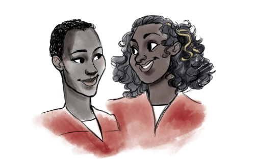 justmysillydoodles:Got new brushes for photoshop, so I drew some Poussey and Taystee from Orange is 