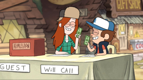 gravityfallsrockz:Dipper and Wendy bonding 
