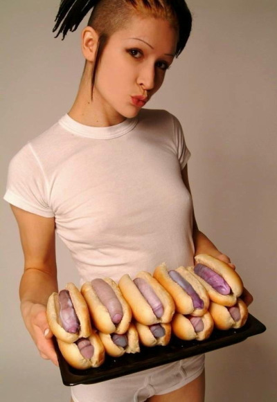 bdsm-mark:  amantesyl:  Hot dogs girls? They are nice and fresh.   I also agree