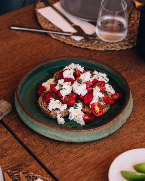 mediterraneanfeel: Greek dakos salad @nomeemykonos One of our in-house restaurants that offers food 
