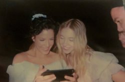 youcanfindmeinthekingdom:    Halsey and Sydney Sweeney on the set of the Graveyard video. 