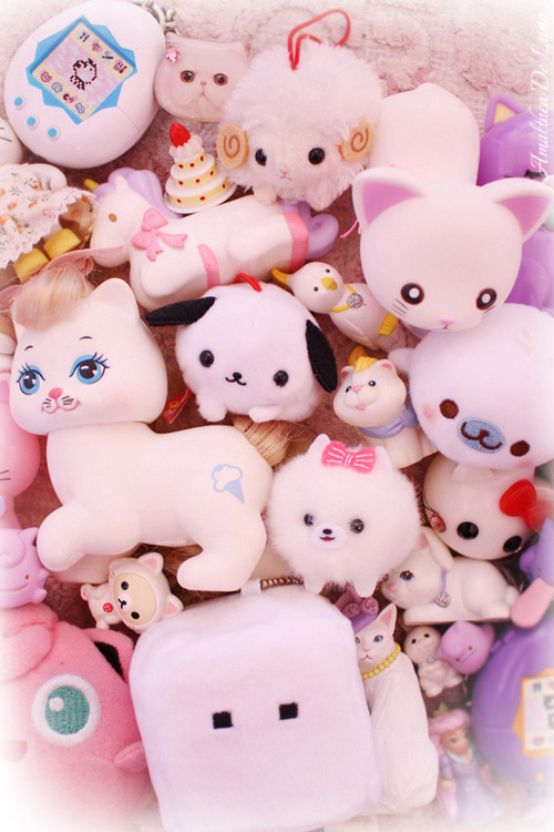 amaltheadeluna: I thought I’d make a ~rainbow~ toy collage since you all loved the ~pink, whit