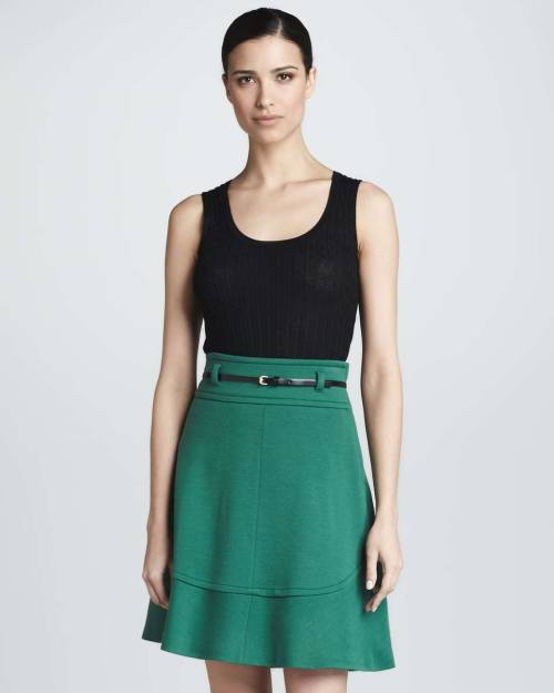 Leaf Wool A-line Skirt