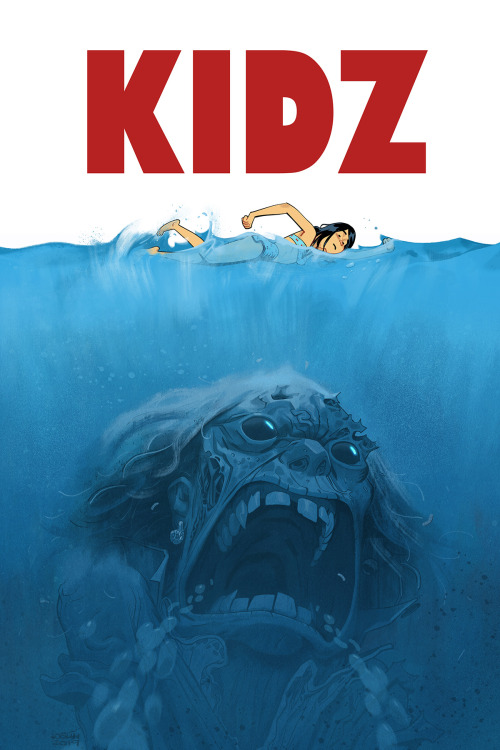 Ma couverture hommage à un petit film sur la natation, faite pour le comics #4. On la retrouve aussi