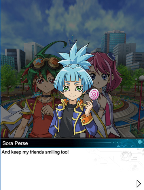 Sora is such a good lil’ guy.I’m looking forward to whichever Arc-V character they bring in next bec