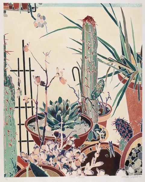 Cressida CampbellCacti garden1985