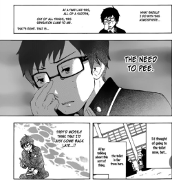 impure-kink:Couldn’t fit all of them in the last post so here’s some more screenshots! Yukio omo from the first chapter of the Blue Exorcist spin-off manga, Salaryman Exorcist: The Sorrows of Yukio Okumura. (Made by the same creator of Blue Exorcist,