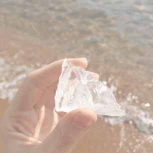 la-petitefille:  brought my new ice quartz along with me to the lake. :-) such a