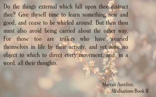 A quote from Marcus Aurelius’ Meditations that I’ve had in mind recently. 