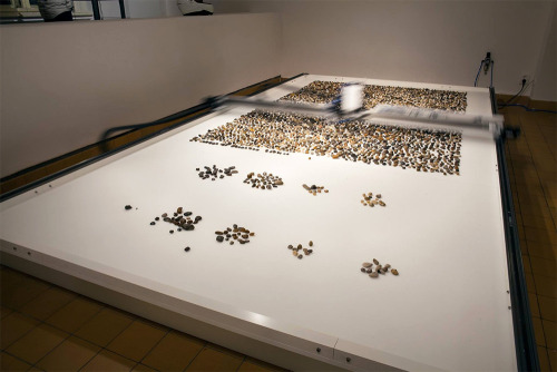 stuffguyswant:Kinetic Installations Organizes Thousands of Random River Stones by Geological Age Des