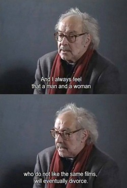 supermodelgif:  Jean-Luc Godard on marriage