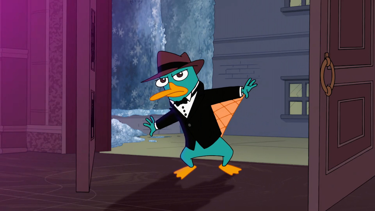 Perry the platypus in a suit