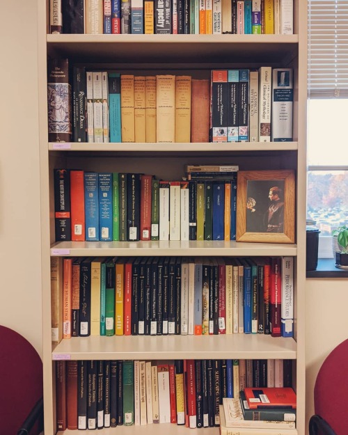 dukeofbookingham:Finally reorganized my office bookcase so I don’t lose my mind trying to write a 