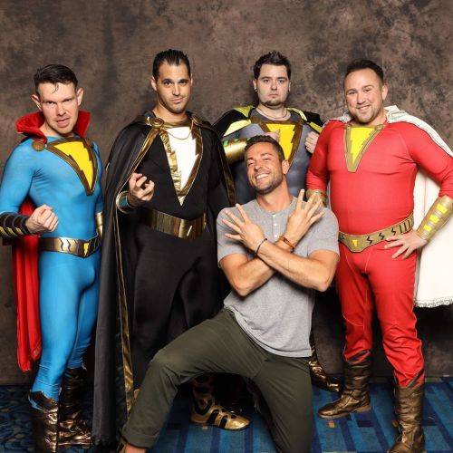 gaycomicgeek:That time we met @zacharylevi in SHAZAM costumes was really cool. W/ @thesuperboy00 @re