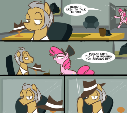 sliceofponylife:  …and so concludes the thrilling tale of How Pinkie Became a Small-Business Investor! Good thing she was there to help fix the inconsistent and Escheresque interior of Sugarcube Corner, it really needed it. Also special thanks to my