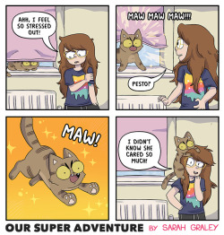 oursuperadventure:  She truly is the best, she looks so angry but she’s incredibly cute and caring!* ❤️*Not to Wilson though, she hates Wilson.This is from the book Video Games and Pizza Parties, which you can buy from http://www.sarahgraley.com/shop
