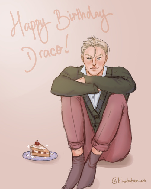 bluebutter-art:It’s not everyday you see Draco sitting all pretty and sweet 