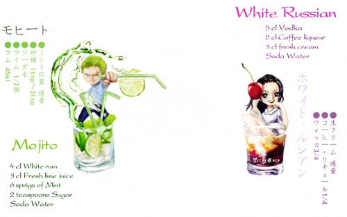 zorobinkiss:  ONE PIECE カクテル OP COCKTAIL  by  vichycoco !!  Zorobin ChibI so CUTE!!