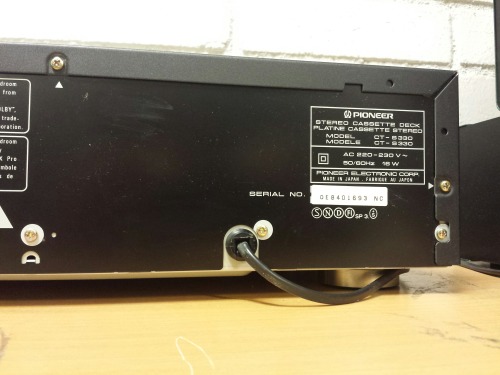 Pioneer CT-S330 Stereo Cassette Deck, 1994