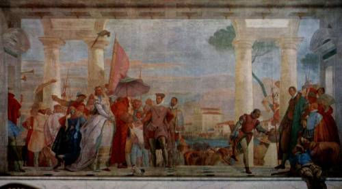 giovanni-battista-tiepolo: The reception of Henry III, 1750, Giovanni Battista TiepoloMedium: oil,ca
