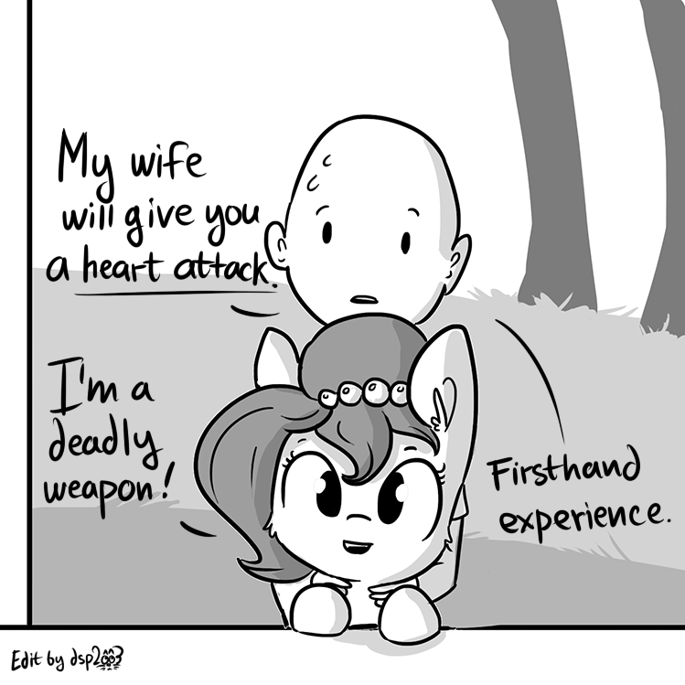 thehorsewife:dsp2003:Weapons of grade Cute. Original comic by TJPones. Edited in