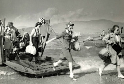 halfhardtorock:  lokisgift:  particularscarf:  bacon-radio:  historicaltimes:  Normandy landing that you didnt see. 1944  Red Cross workers.  That is seriously the most badass thing I’ve ever seen.  … i hate to feel like asking: this is for real right?