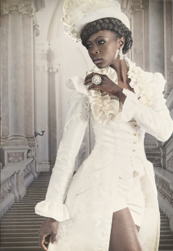 sourcedumal:  queennubian:  allcoveredinglitter:  Lish Jecinta photos by Heike Suhre Hair And Make-up: Nanette Montizaan Designer: : Monique Désar   i need these framed in my home  These women are dainty and genteel and beautiful 