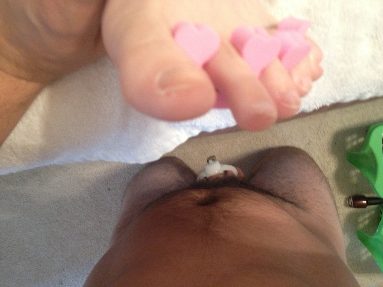 norcalguy73:  I love it when my wife/key holder lets me paint her toenails.  Done