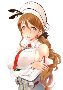 breast hold erect nipples kantai collection littorio (kancolle) wa (genryusui) | #319429 | yande.re