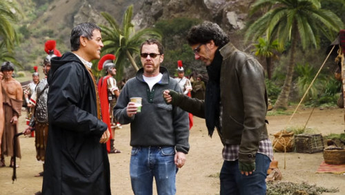 Joel and Ethan Coen while filming Hail, Caesar! (2016)