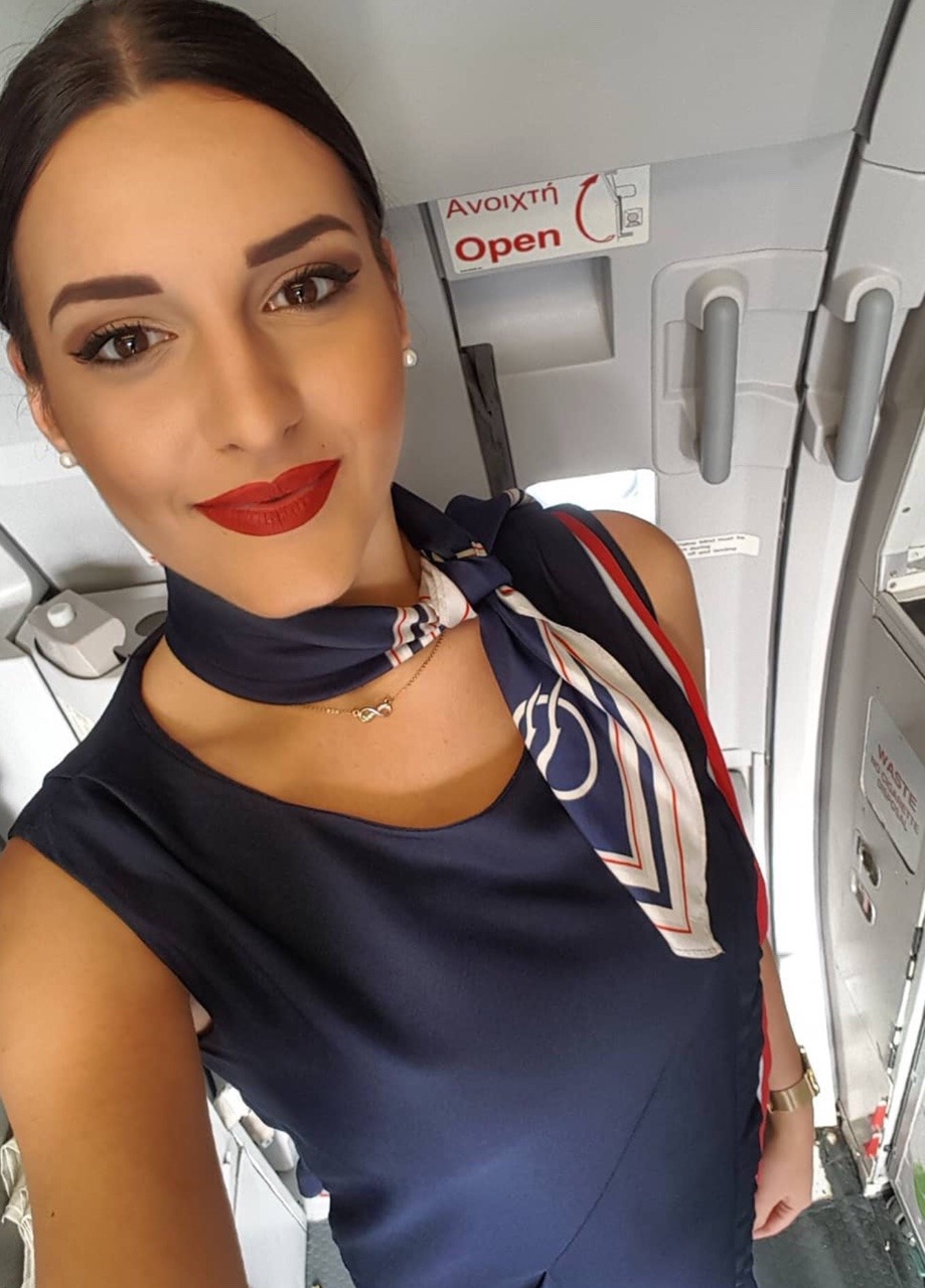 winged-perfection:  Viktoria- beautiful hot Greek hosty from Aegean Airlines 