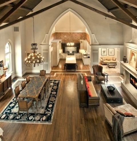 Living Room Open DenverA Large, Traditional Open-concept Living Room With A Dark Wood Floor, Beige Walls,