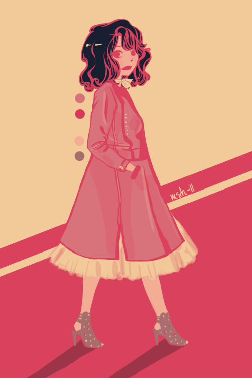 retro marinette, color palette challenge based off this awesome lookbook outfit :3 