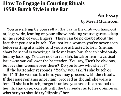 stonebutchbliss: lesbianherstorian: “how to engage in courting rituals 1950′s butch styl