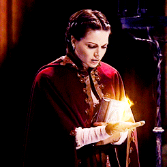 reginamillsgifs: Baby Evil Queen struggling with fire balls 
