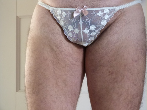 the-g-string-lover:  partimeguy:  g-string-addict:  me  Such pretty embroidered lace  me, a man in p