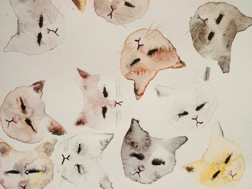 Watercolor kittens // Etsy
