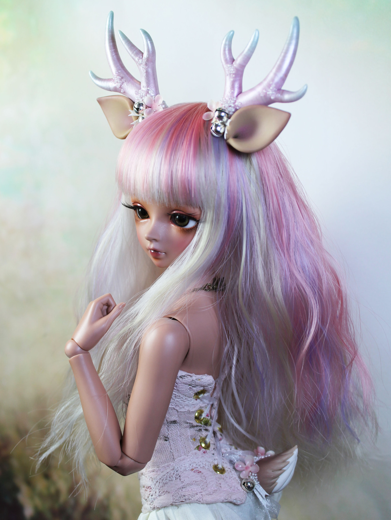 sparrows-shop:Commissioned deer parts for minifee: antlers, ears, and tail, decorated