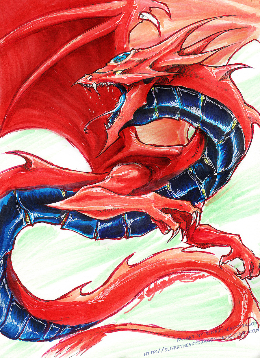 majishanzuvarukiria:  Slifer in Copics by slifertheskydragon 