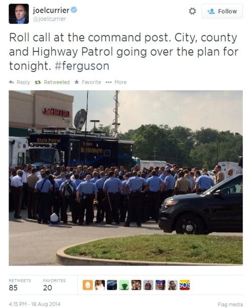 iwriteaboutfeminism:  Monday night in Ferguson, 4-6 PM.   Fuck this is happening like right now