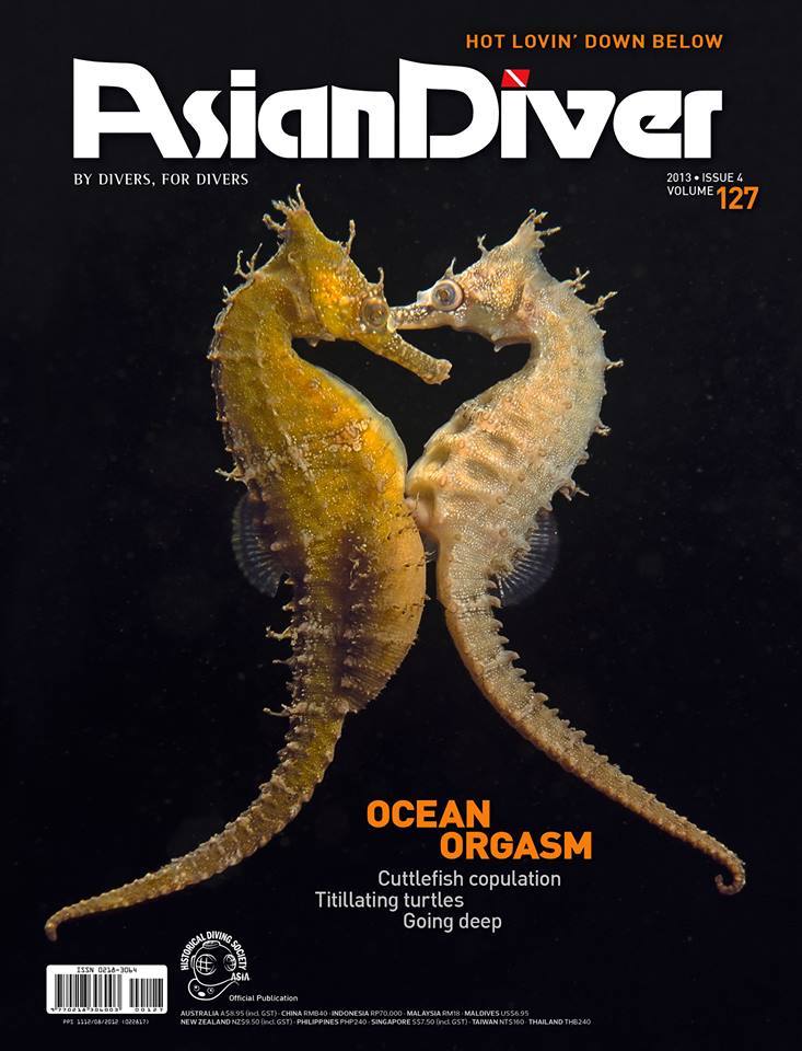 Asian Diver issue 4/13 THE WILD SEX EDITION
Guys, check out the latest issue of Asian Diver for my article on the do’s and don'ts of marine life voyeurism for divers. PLUS the issue is full of interesting tales of ocean tristes!