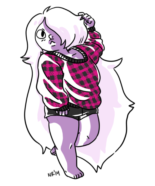 nopalrabbit:  Another warm up doodle. A month ago i drew pearl and garnet wearing
