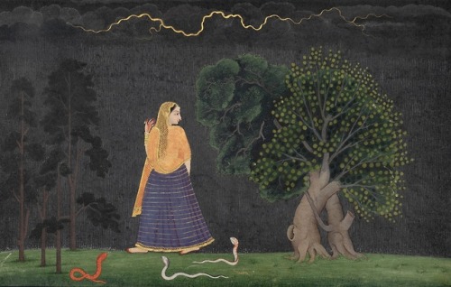 The Family of Nainsukh - Heroine Rushing to Her Lover (Abhisarika Nayika), Late 18th Century, Painti