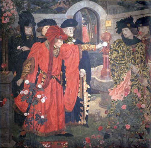 Plucking the Red and White Roses in the Old Temple Gardens, Henry Arthur Payne, ca. 1908