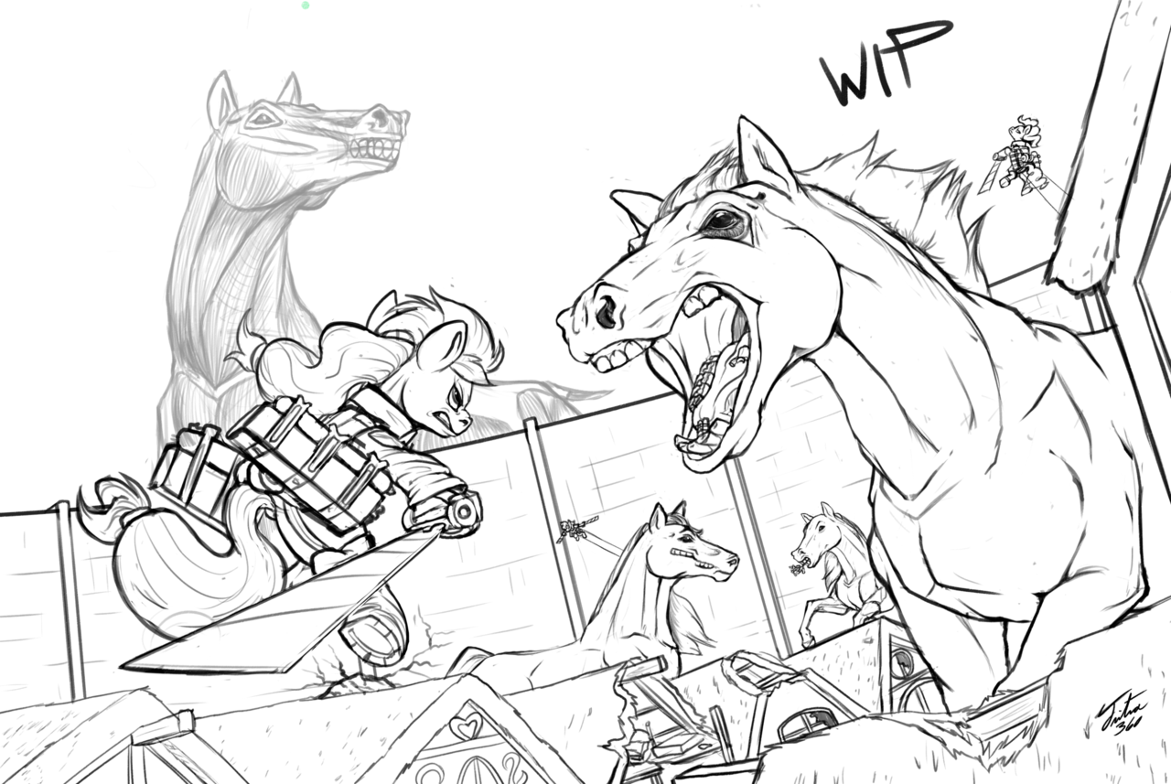 tsitra360:From todays stream! WIP on Attack on Titan mlp version. For an upcoming