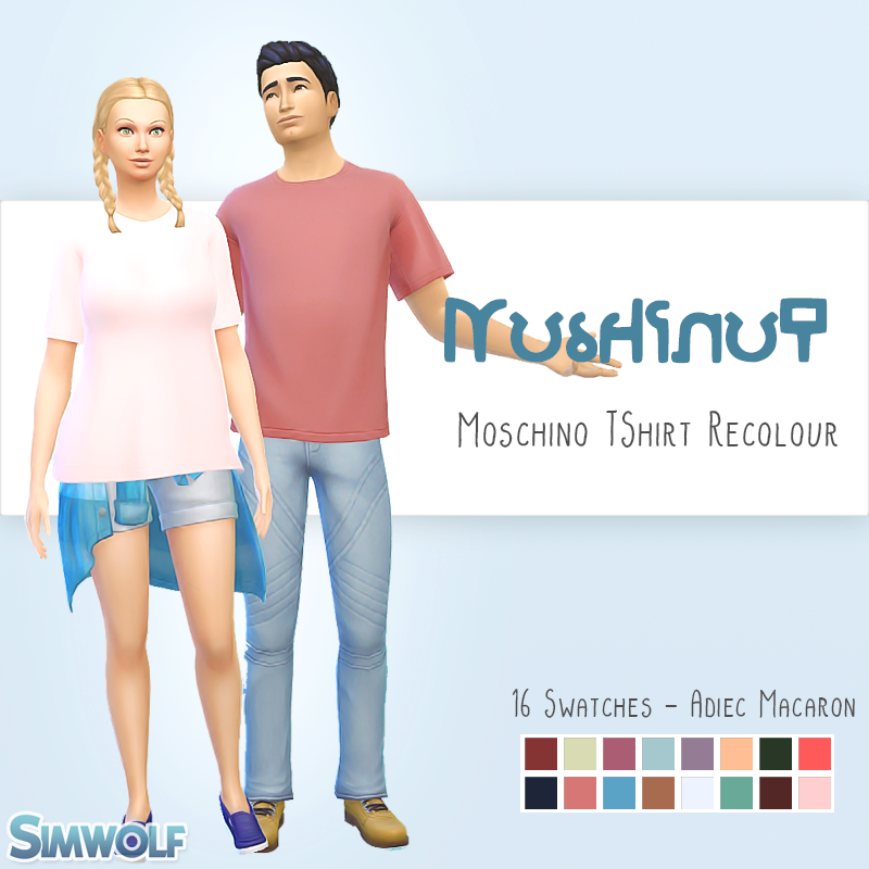 Maxis Match CC World — simwolfworld: Moschino Baggy Tshirt Recolour I