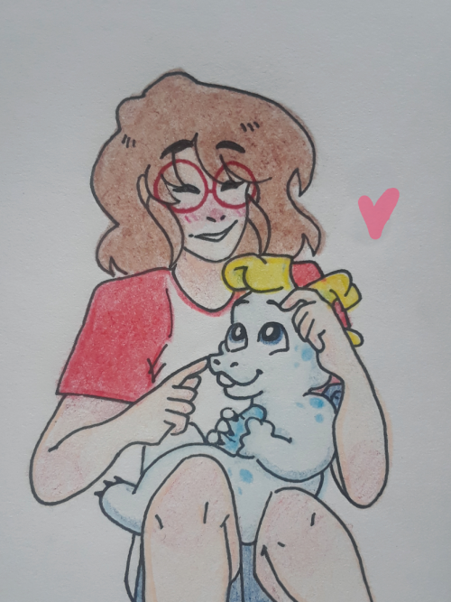 Hello! Could You Draw Me Holding Finn From Dragon Tales? Im A Teen Girl With Shoulder Length Brown Hair,